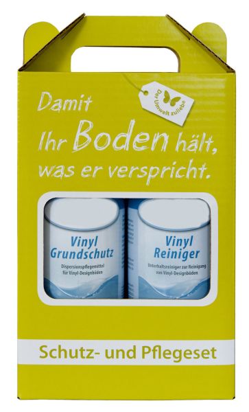 Vinylboden Pflegeset - (1 Liter Reiniger + 1 Liter Basis Schutz)